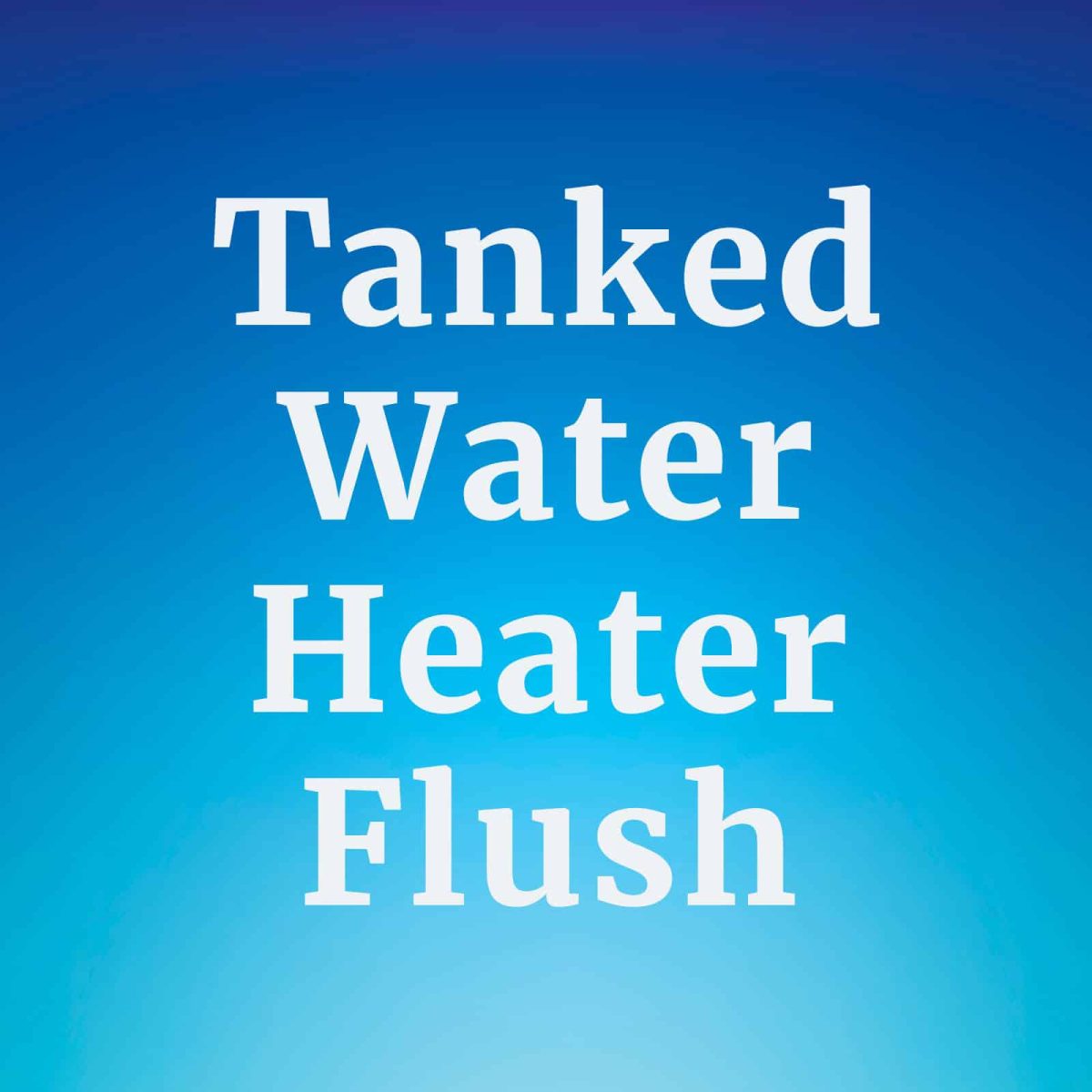 Tanked Water Heater Flush